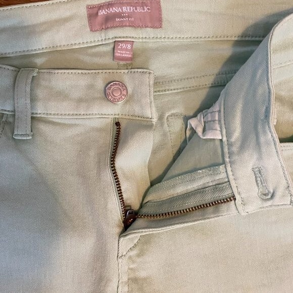 Banana Republic Skinny Fit Lime Green 5 Pocket Women Pants Size 29/8 - Picture 3 of 10